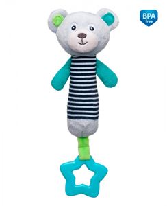 Obrazek Canpol babies pluszowa zabawka z piszczkiem i gryzakiem 0+ BEARS szara