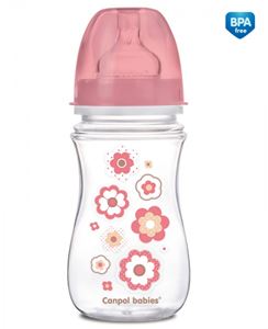 Obrazek Butelka szerokootw. antykolk. EasyStart-Newborn baby 240 ml róż.kwiat.