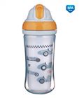 Obrazek Canpol babies bidon z silikonową rurką double wall 260ml samochody