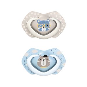 Obrazek Canpol babies Smoczek silikonowy 0-6m symetryczny BONJOUR PARIS 2szt.