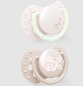 Obrazek Smoczek silikonowy dynamiczny LOVI 0-2m 2 szt. Baby Shower Girl