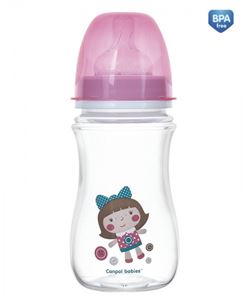 Picture of Butelka szerokootw. antykolkowa EasyStart- Toys 240 ml różowa lala