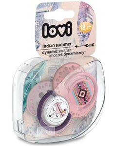 Obrazek LOVI Smoczek silikonowy dynamiczny 18+m 2 szt  Indian Summer Girl