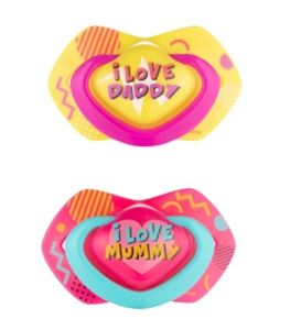 Picture of Canpol babies Smoczek silikonowy 18m+ symetryczny NEON LOVE 2szt.