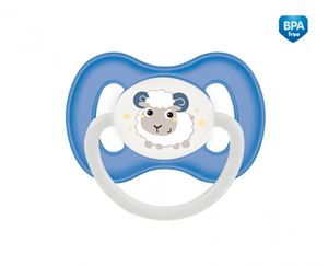 Obrazek Sm. uspokajający kauczukowy okrągły 6-18 m-cy Bunny&Company niebieski